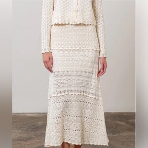 Crochet Skirt+Cardigan SET Tuckernuck MoonRiver Ecru